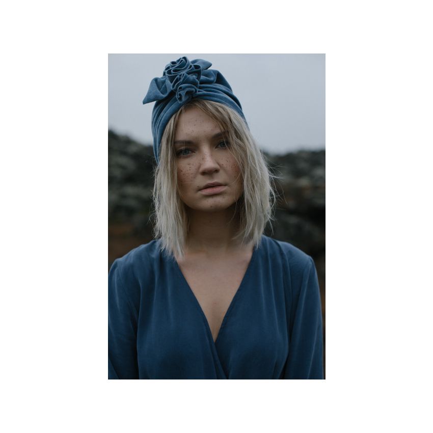 Looks by Luks -  Turban Samt Dusty Blue