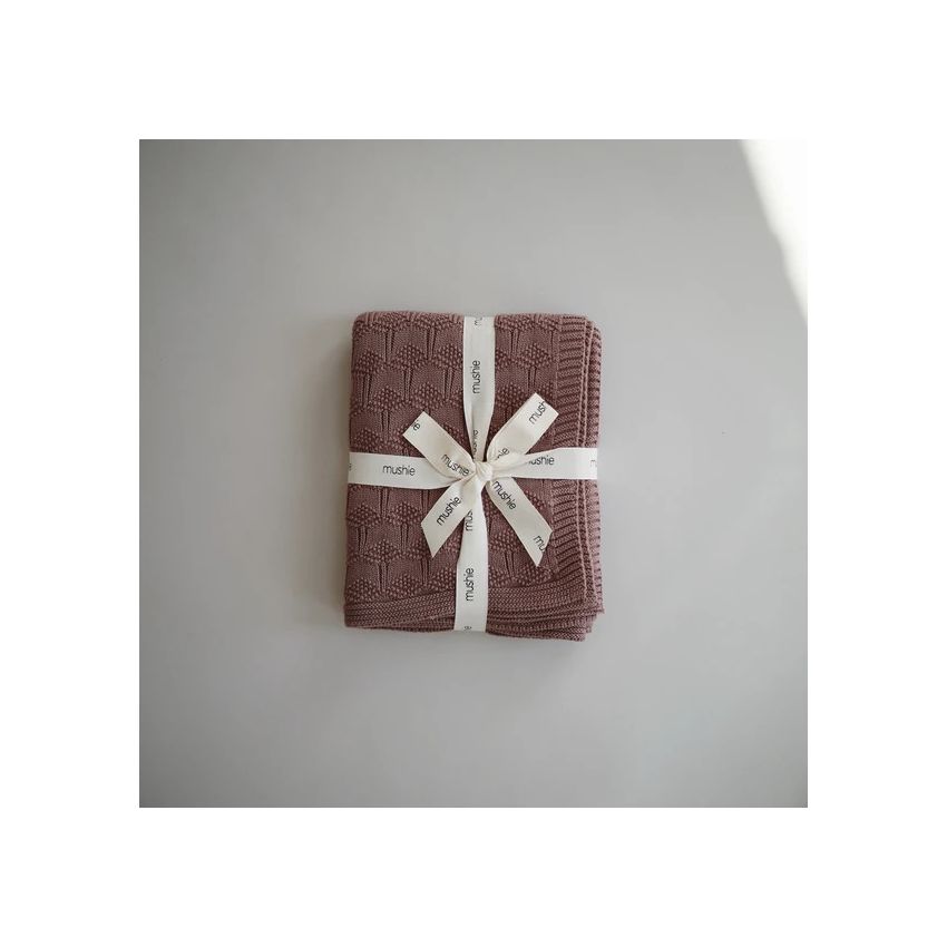 Mushie - Strickdecke Honeycomb Desert Rose