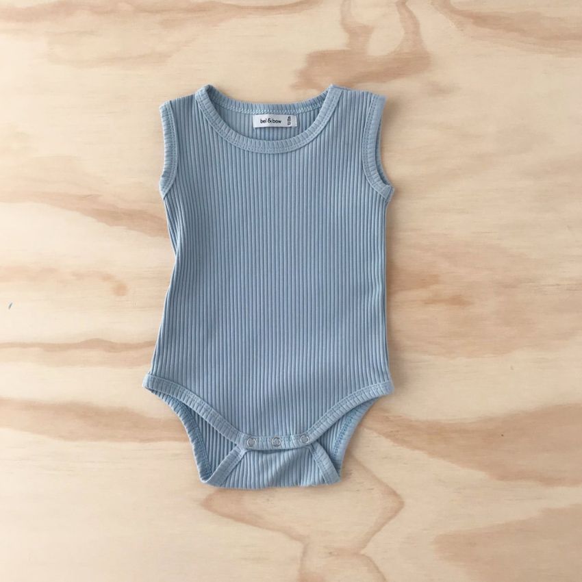 bel&bow - Ribbed Singlet Body Duck Egg
