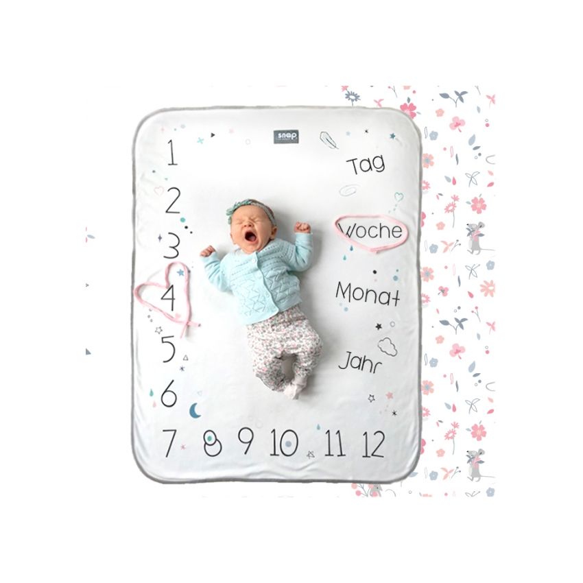 Snap The Moment - Foto Meilenstein Decke Rosy White  (deutsche Version)