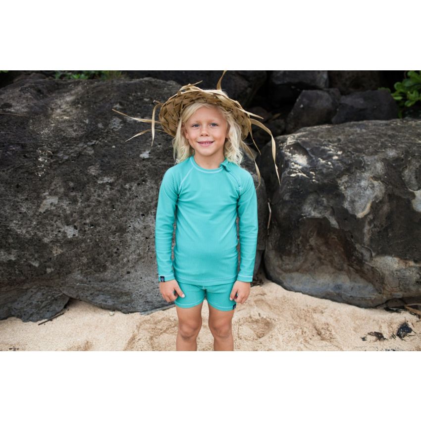 Beach & Bandits - UV Badeshorts Ribbed Lagune Green