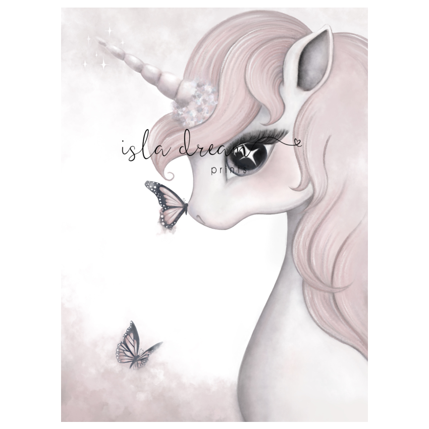 Isla Dream Prints - Poster Rose, das Einhorn