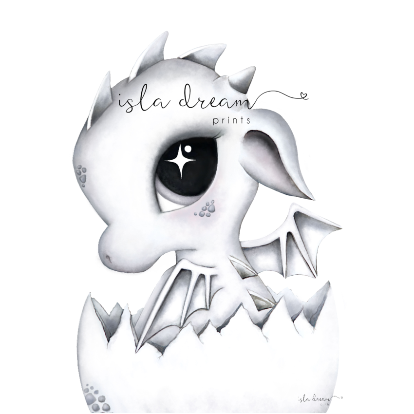 Isla Dream Prints - Poster Dex, der Babydrache
