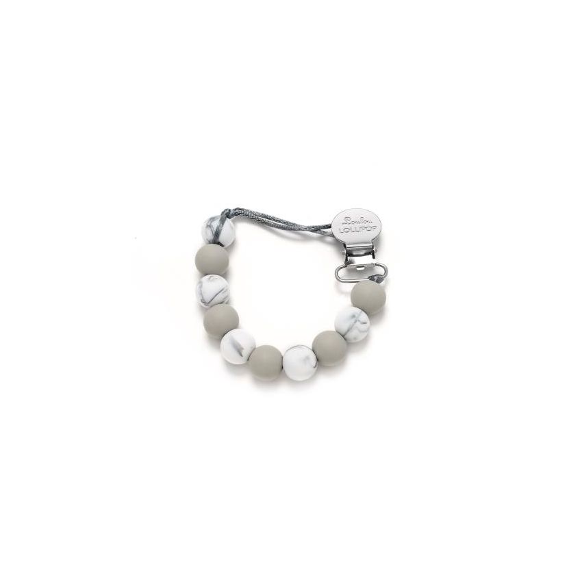 LouLou Lollipop - Schnuller Clip Marmor Grau