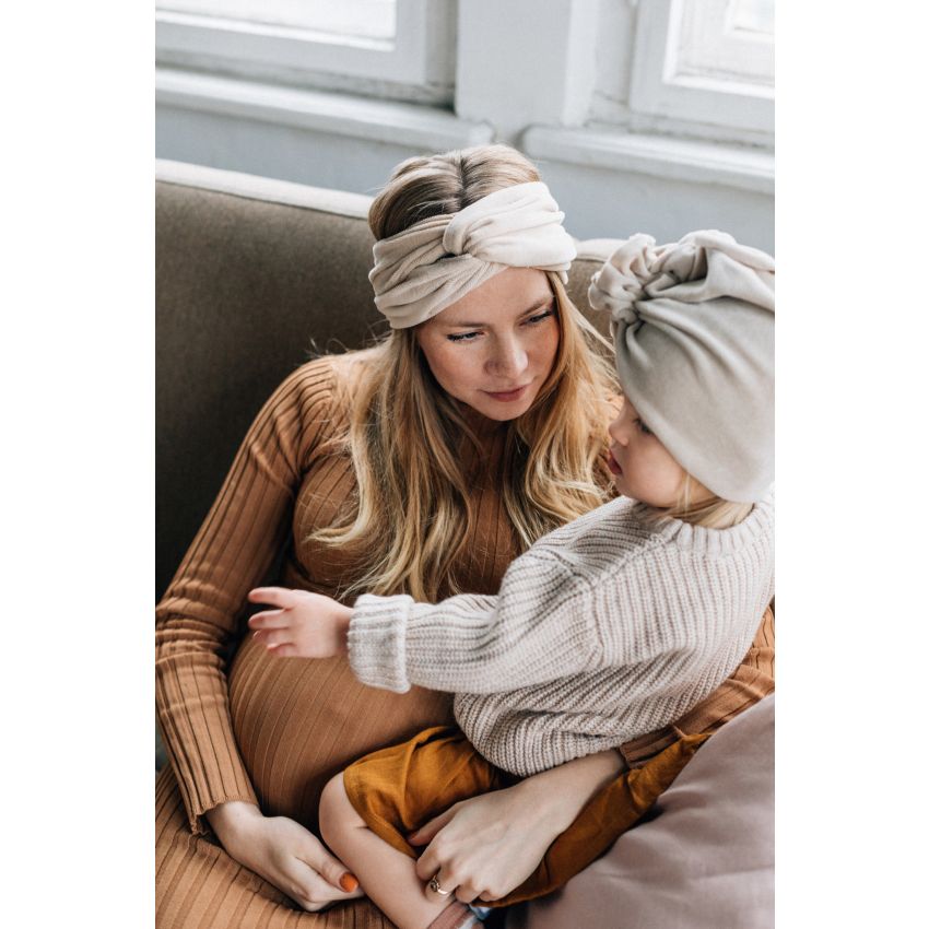 Looks by Luks -  Turban Samt Warm Beige