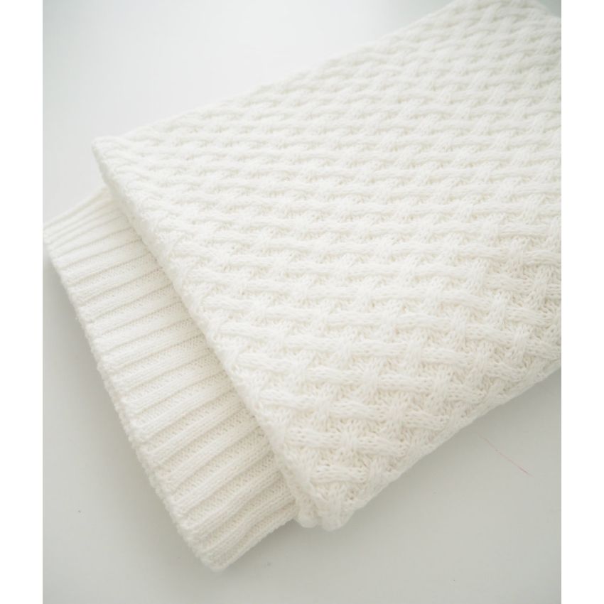 Snuggle Hunny - Diamond Strickdecke Weiss