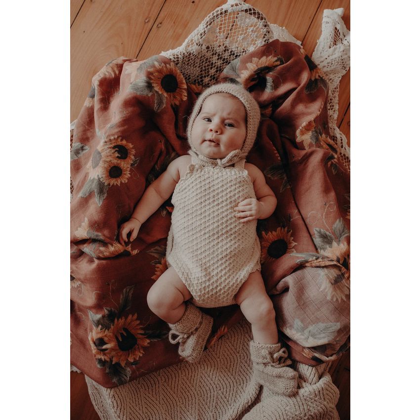 Frankie Lane - Muslin Swaddle Set Sonnenblumen & Olive