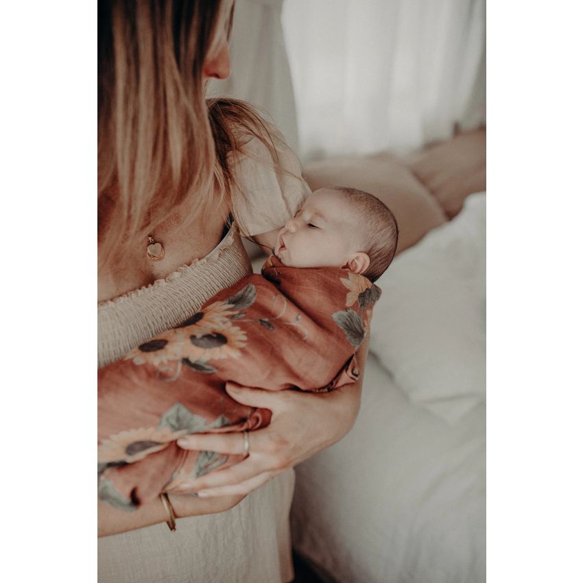 Frankie Lane - Muslin Swaddle Set Sonnenblumen & Olive