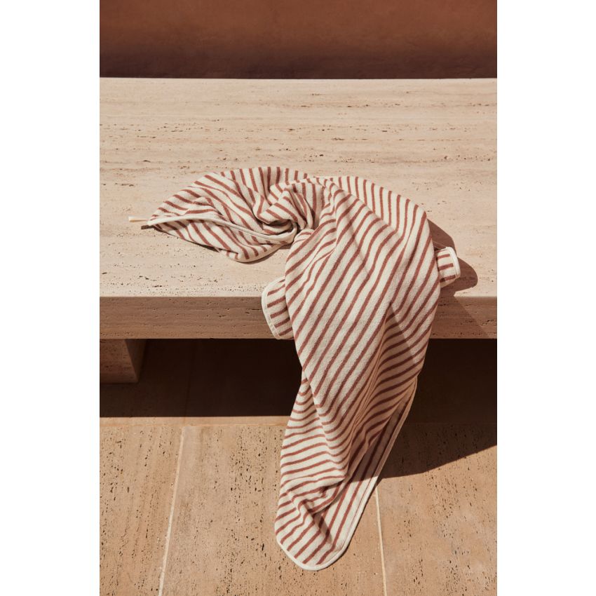 LIEWOOD - Hansen Frottee Badetuch Streifen Tuscany Creme