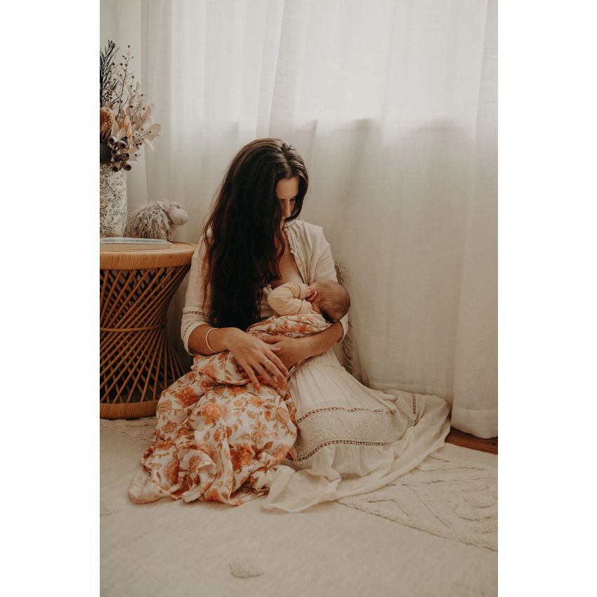 Frankie Lane - Muslin Swaddle Set  Florence Peach & Weisscreme