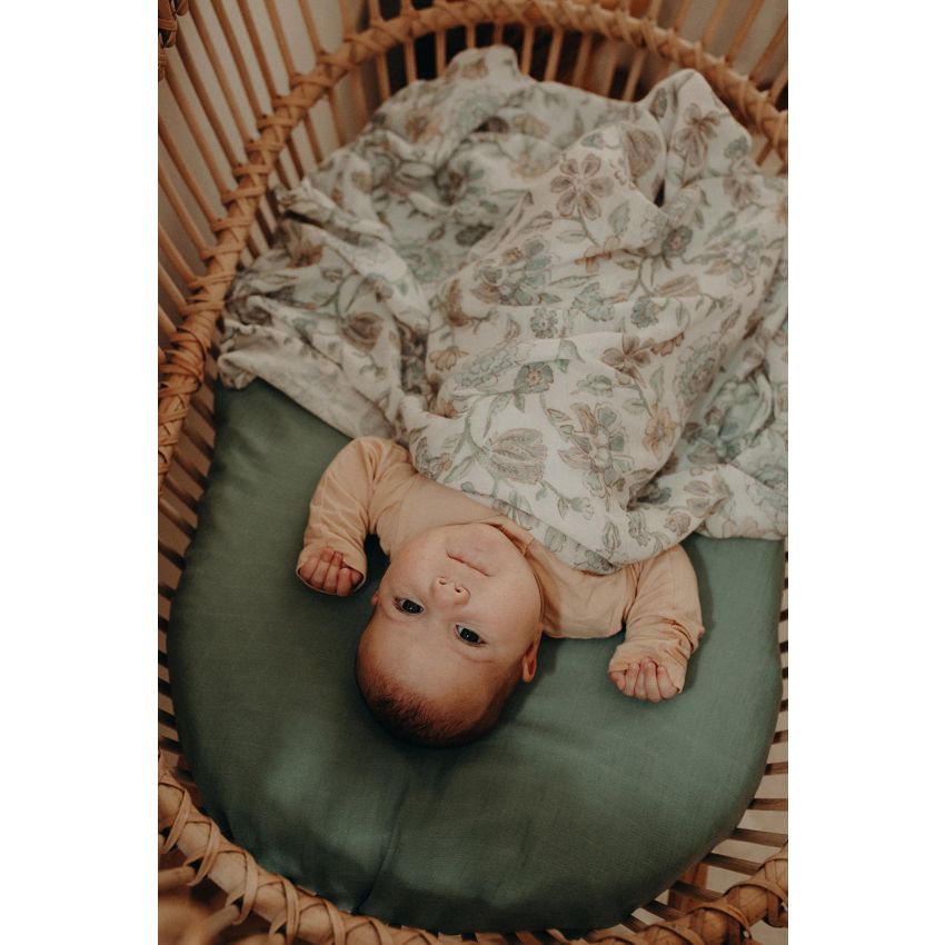 Frankie Lane - Muslin Swaddle Set  Indigo Blue & Green