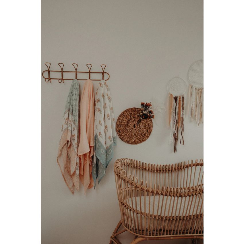 Frankie Lane - Muslin Swaddle Set Marigold Hellblau & Zartlachs