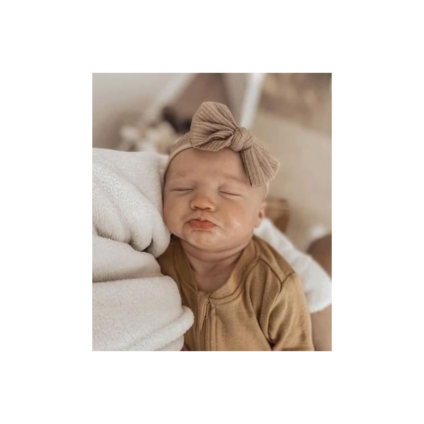 Mae & Rae - Stirnband Masche Ripped Sandbraun