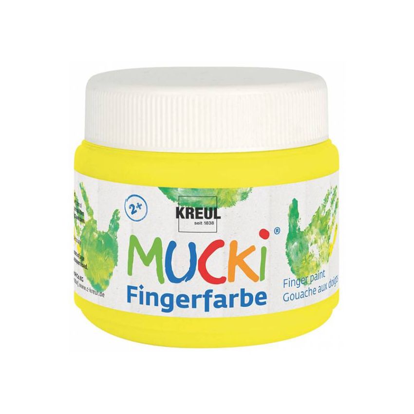 KREUL - MUCKI Funkel-Fingerfarbe Quietsch-Gelb, 150 ml