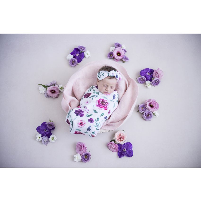 Snuggle Hunny - Peony Bloom Snuggle Puck- Sack mit Stirnband