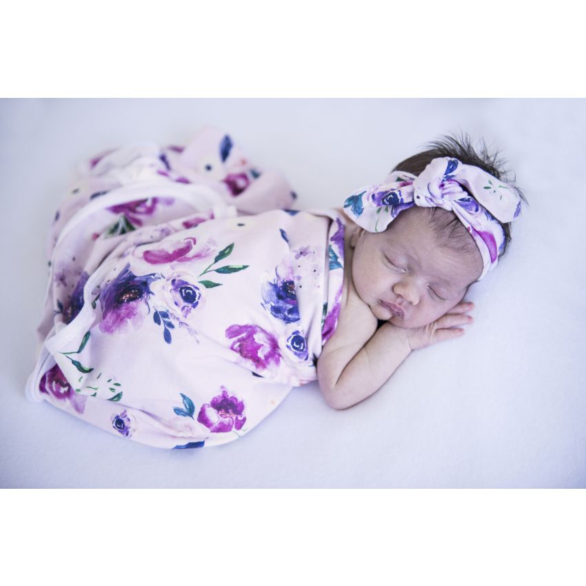 Snuggle Hunny - Swaddledecke Floral Kiss mit Stirnband