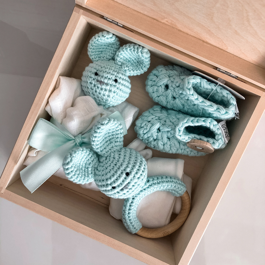 Maylily - Holz Geschenkbox gross Bunny Mint