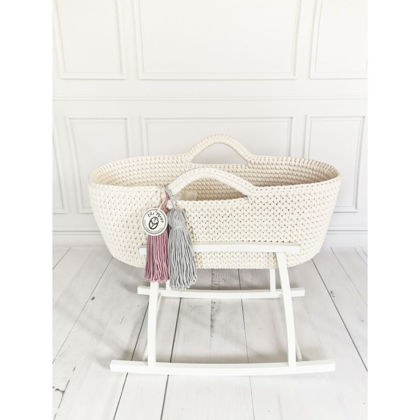 Like Moses - Moseskorb Cream White mit Kissen und Bettwäsche Stars