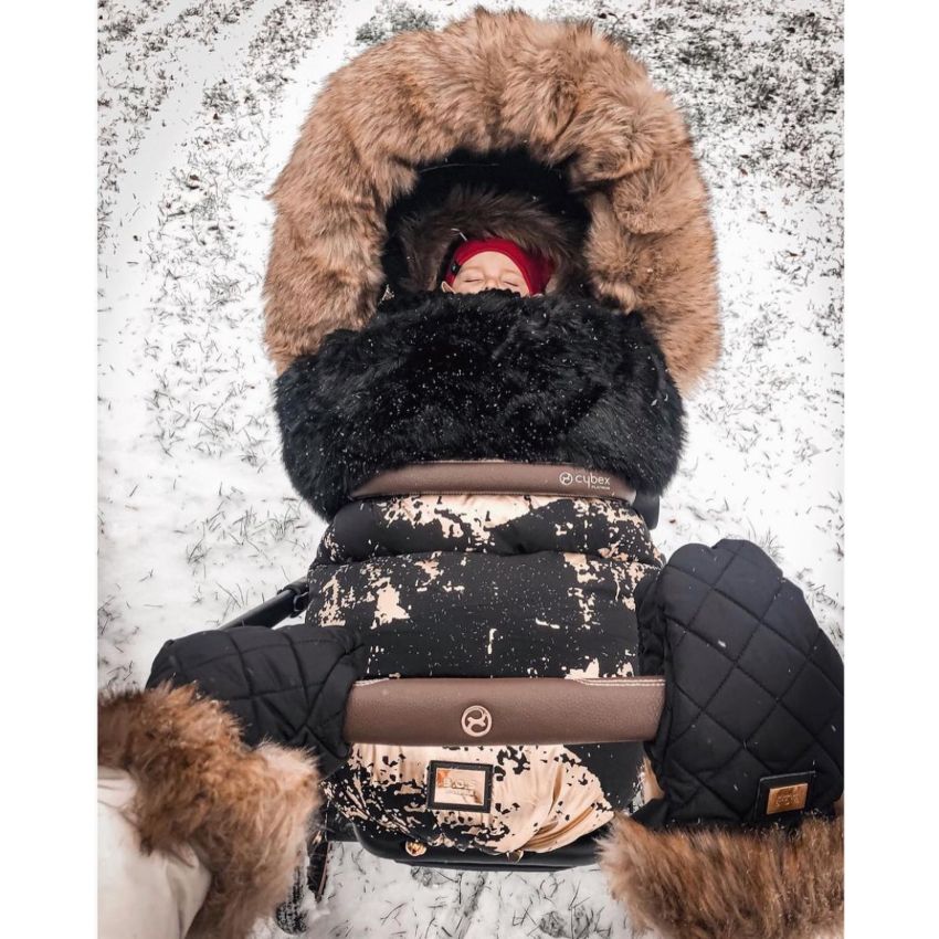 Bjällra of Sweden - Kinderwagen Pelzumrandung Nature