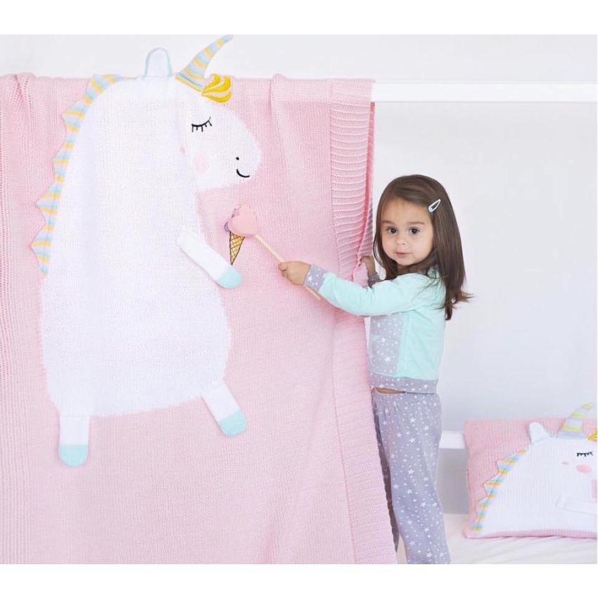 Apero - Knit Manufactory - Decke Bunny Einhorn pink