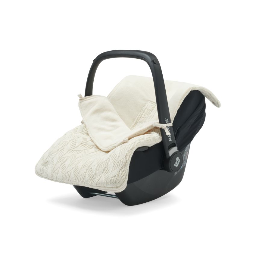 Jollein - Autoschale Fusssack Strickoptik Wellen Ivory