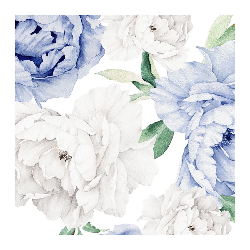 YokoDesign - Wandsticker Blaue Blüten klein