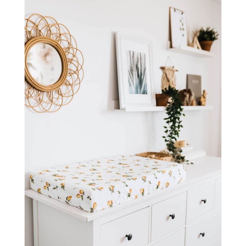 Snuggle Hunny - Spannbezug für Wiege, Kinderwagen & Wickelmatte Lemon