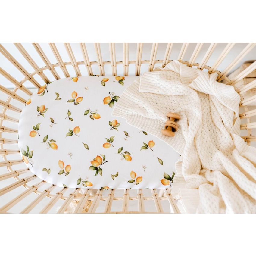 Snuggle Hunny - Spannbezug für Wiege, Kinderwagen & Wickelmatte Lemon