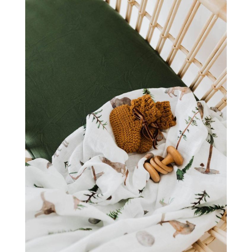 Snuggle Hunny - Spannbezug für Wiege, Kinderwagen & Wickelmatte Olive