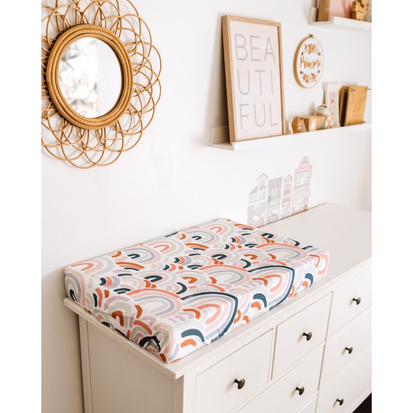 Snuggle Hunny - Spannbezug für Wiege, Kinderwagen & Wickelmatte Rainbow Baby