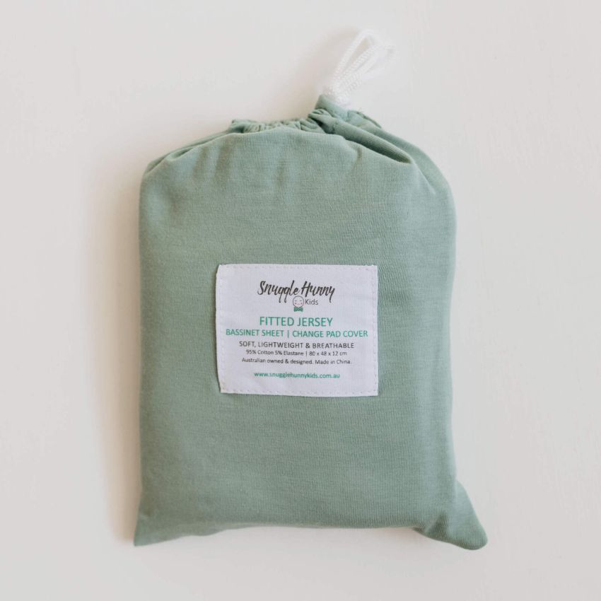 Snuggle Hunny - Spannbezug für Wiege, Kinderwagen & Wickelmatte Sage