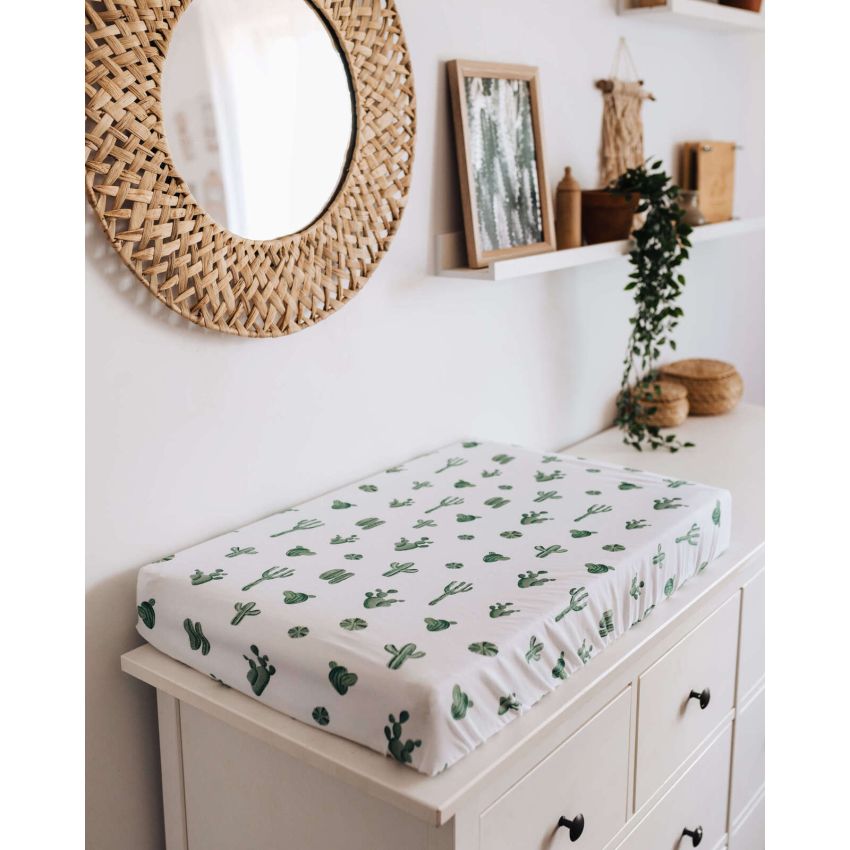 Snuggle Hunny - Spannbezug für Wiege, Kinderwagen & Wickelmatte Kaktus