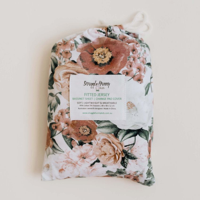 Snuggle Hunny - Spannbezug für Wiege, Kinderwagen & Wickelmatte Florence