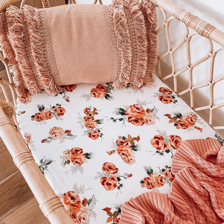 Snuggle Hunny - Spannbezug für Wiege, Kinderwagen & Wickelmatte Rosebud