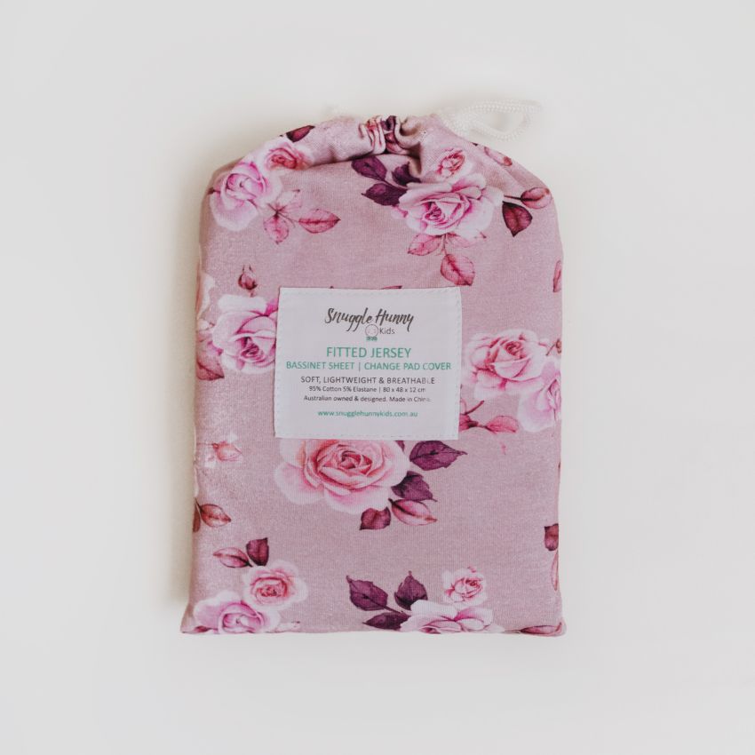 Snuggle Hunny - Spannbezug für Wiege, Kinderwagen & Wickelmatte Blossom