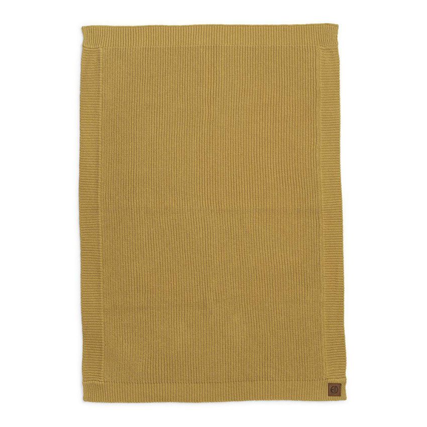 Elodie - Woll- Strickdecke Gold