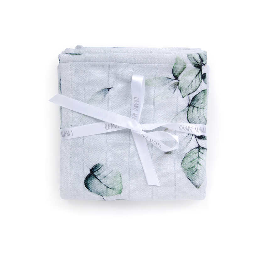 Qbana Mama - 4er Pack Bambus Muslin - Tücher Mullwindeln Eukalyptus