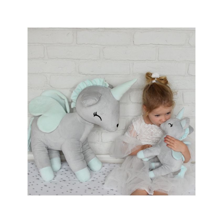 Melootka - Plüsch Einhorn XL grau