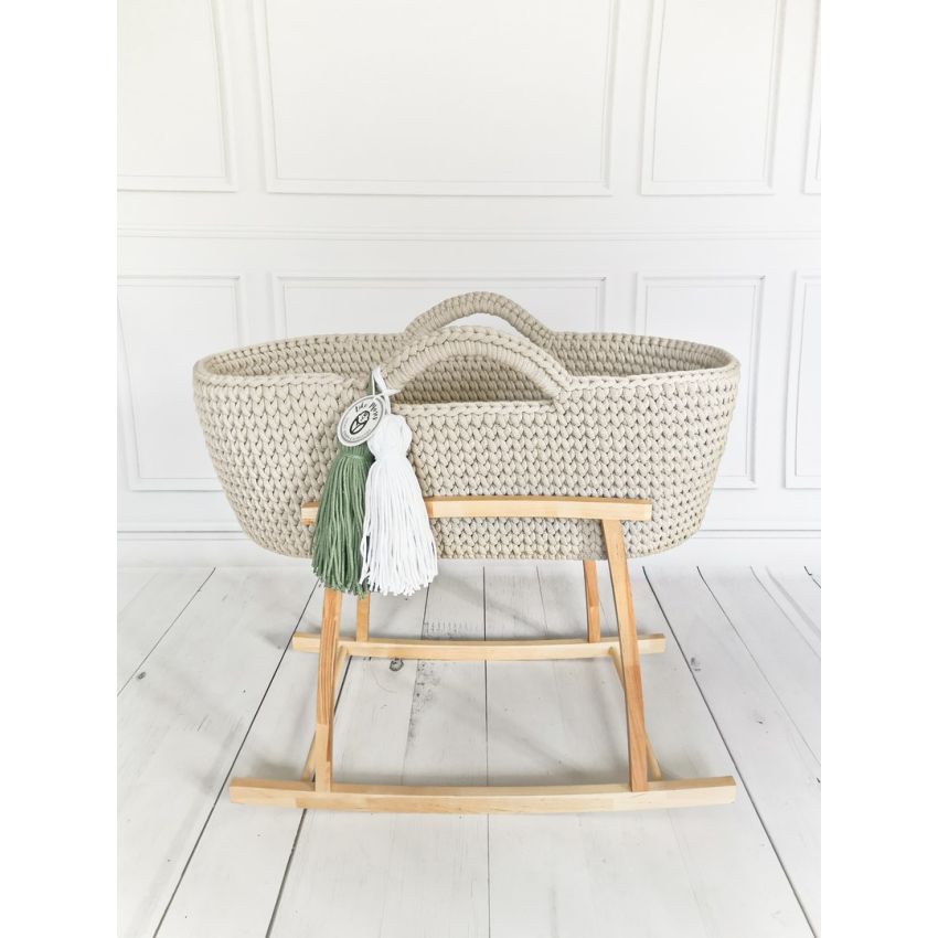 Like Moses - Moseskorb Beige mit Grüner Bettwäsche