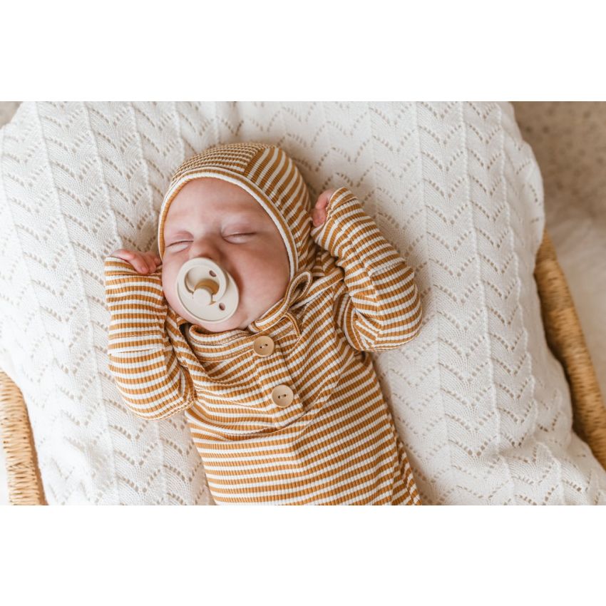 Two Darlings - Bonnet Mütze Mustard Stripe