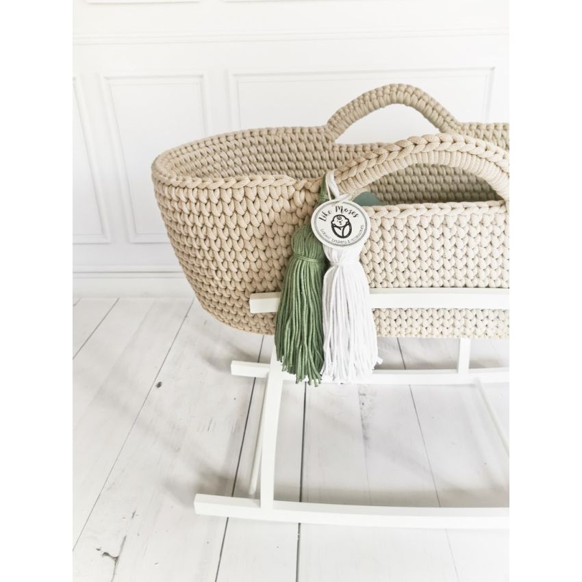 Like Moses - Moseskorb Beige mit Grüner Bettwäsche