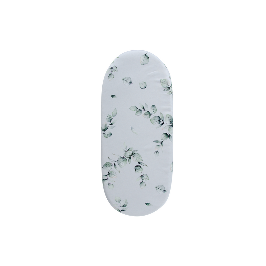 Qbana Mama - Spanntuch für Wiege / Moseskorb / Kinderwagen Eukalyptus