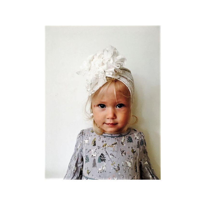 Looks by Luks -  Turban Lace Spitzen Ecru