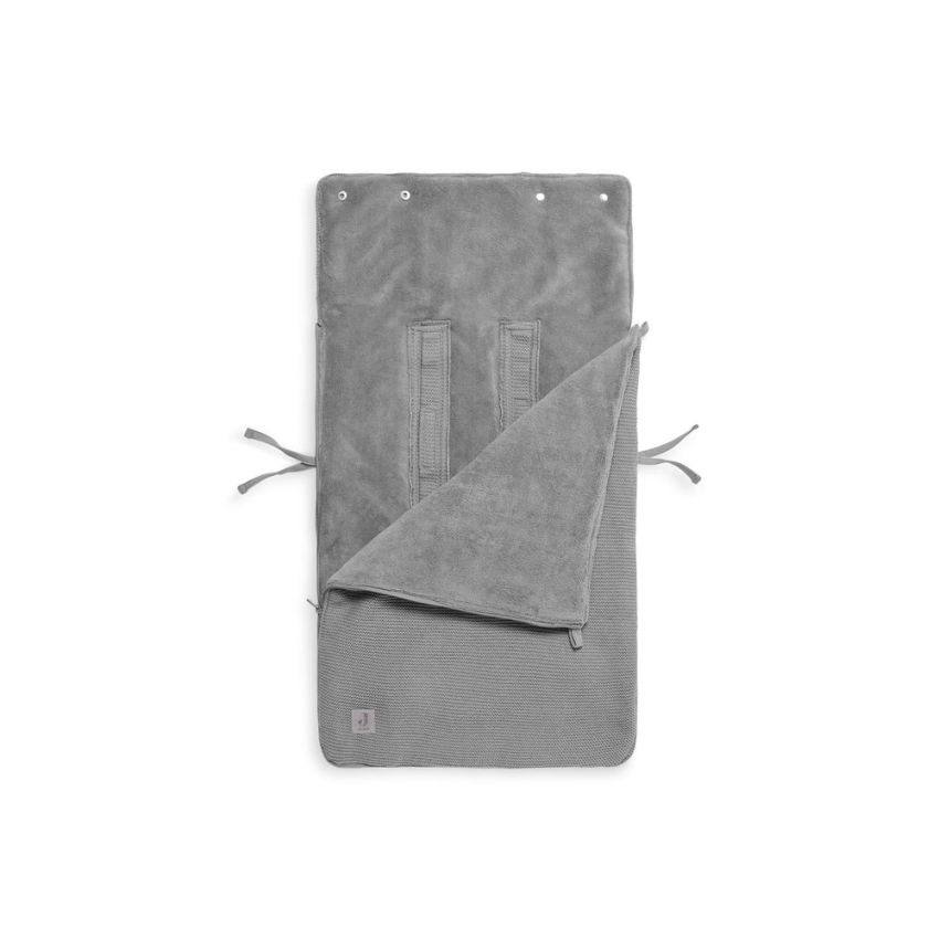 Jollein - Autoschale Fusssack Strickoptik Stone Grey