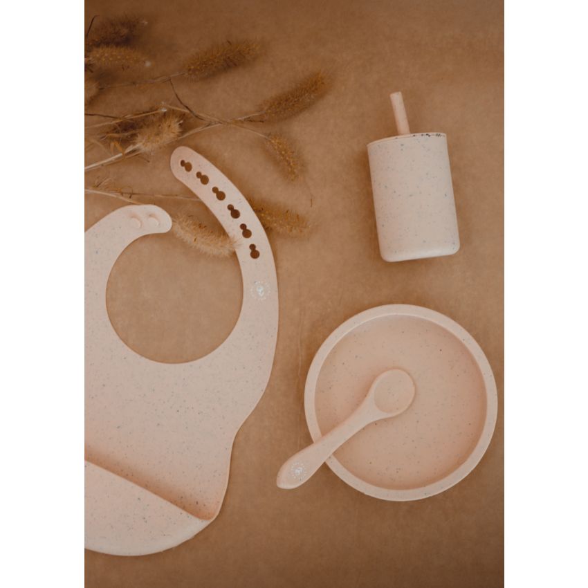 Mrs Ertha - Silikon Saugnapfschale Blush Speckle