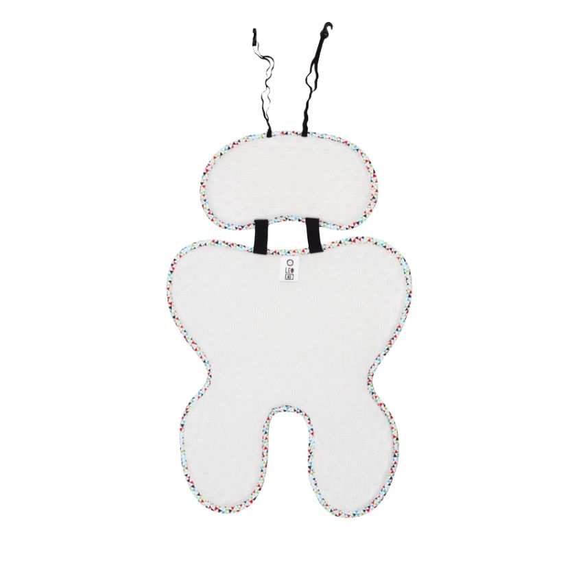 LEOKID - Anti- Schwitz 3D Einlage Kinderwagen / Autositz Confetti Kleinkind