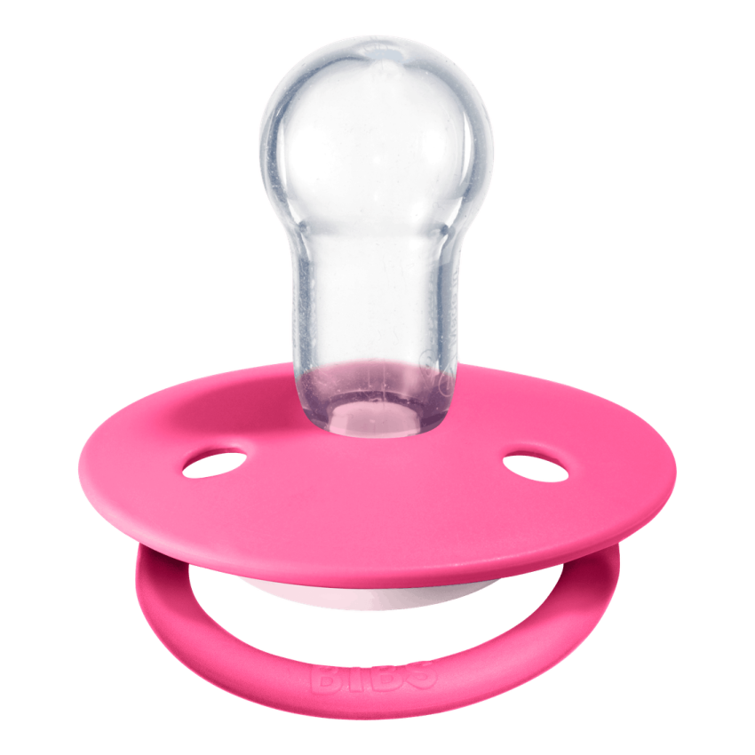 BIBS - DE LUX Raspberry- White Silikon