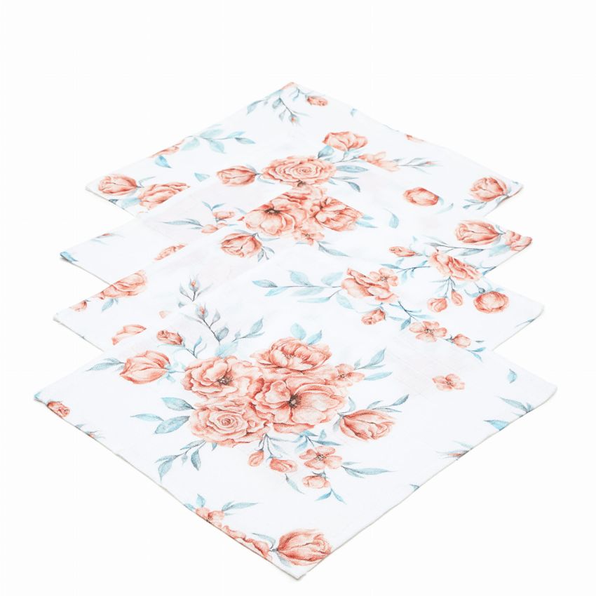 Qbana Mama - 4er Pack Bambus Muslin - Tücher Mullwindeln Bloom Revival