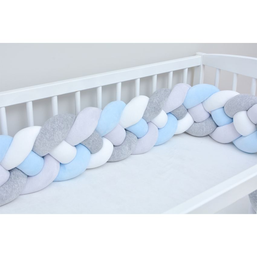 Sparrow - Bettschlange extrabreit babyblau - weiss - hellgrau - melange