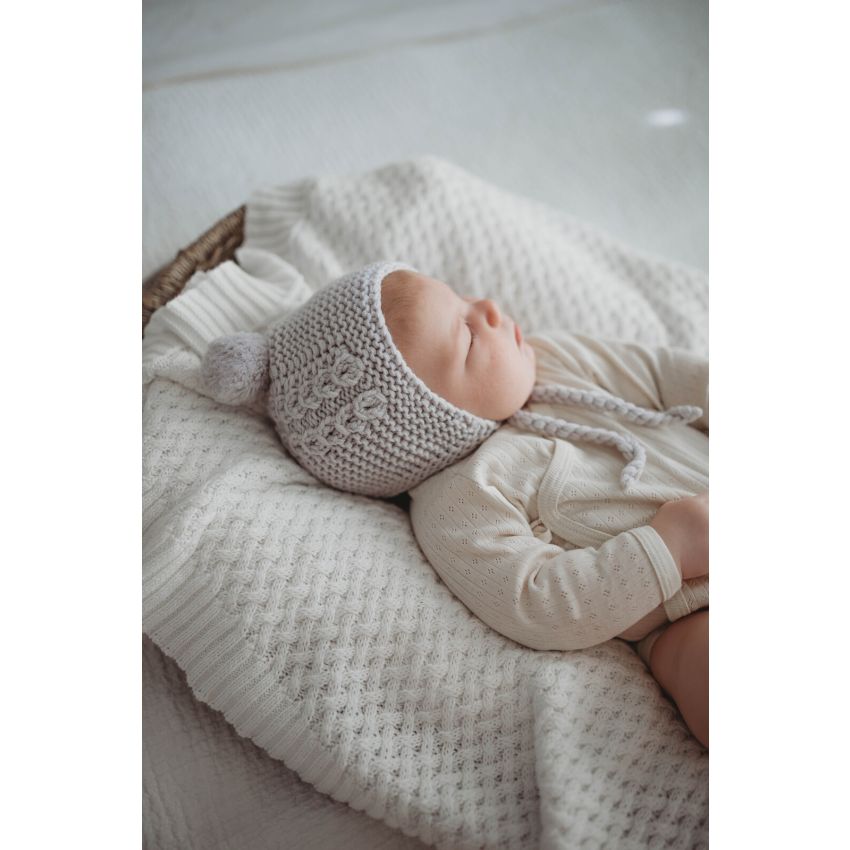 Snuggle Hunny - Merinoset Mützchen & Booties grau